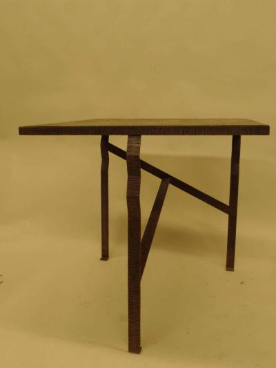 Paul Kiss French Early Modern Hand Hammered Copper Console Center Table Attr Paul Kiss