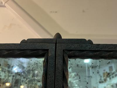 Paul Kiss MAGNIFICIENT FRENCH ART DECO WROUGHT IRON TRIFOLD MIRROR