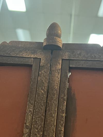 Paul Kiss MAGNIFICIENT FRENCH ART DECO WROUGHT IRON TRIFOLD MIRROR