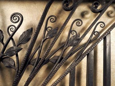 Paul Kiss Paul Kiss pair of hand forged iron panels