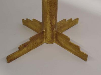 Paul Kiss Two French Mid Century Modern Gilt Iron Consoles or Dining Tables 1925