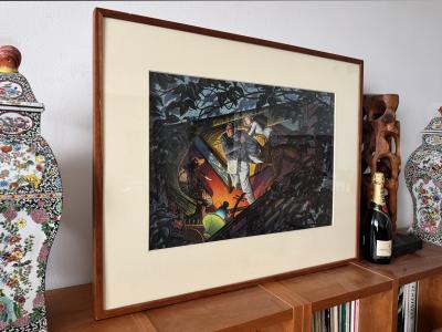 Paul L Rabut Film Noir Original Artwork The Saturday Evening Post interior