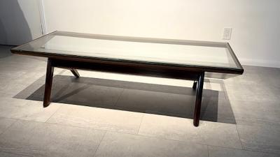 Paul L szl American Modern Dark Walnut and Glass Coffee Table Paul Laszlo