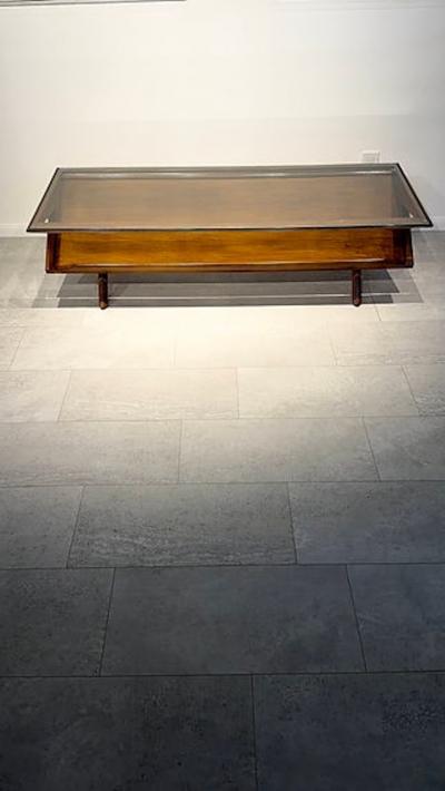 Paul L szl American Modern Dark Walnut and Glass Coffee Table Paul Laszlo