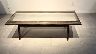 Paul L szl American Modern Dark Walnut and Glass Coffee Table Paul Laszlo