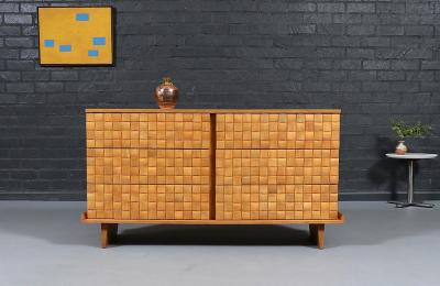 Paul L szl California Modernist Basket Weave Dresser by Paul Laszlo