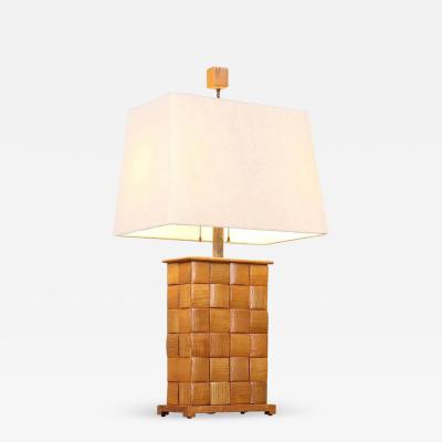 Paul L szl Paul Laszlo Basket Weave Table Lamp for Brown Saltman