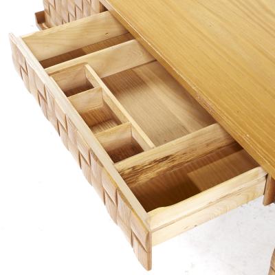 Paul L szl Paul Laszlo for Brown Saltman Mid Century Basket Weave Bleached Oak Desk