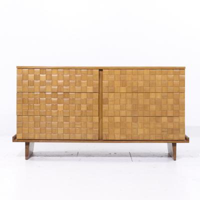 Paul L szl Paul Laszlo for Brown Saltman Mid Century Oak Basketweave Dresser