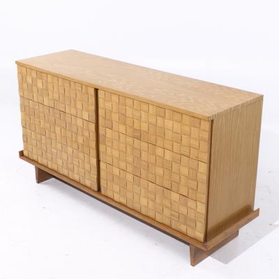Paul L szl Paul Laszlo for Brown Saltman Mid Century Oak Basketweave Dresser