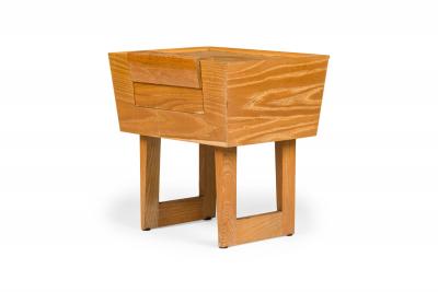 Paul L szl Paul Laszlo for Brown Saltman Mid Century Wooden Trapezoidal Nightstands