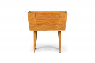 Paul L szl Paul Laszlo for Brown Saltman Mid Century Wooden Trapezoidal Nightstands