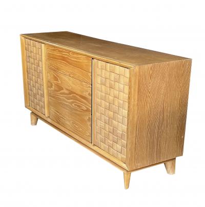 Paul L szl Rare Paul L szl for Brown Saltman Basket Weave Sideboard
