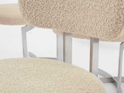 Paul Legeard Paul Legeard set of twelve chairs stainless steel wool boucl 1970