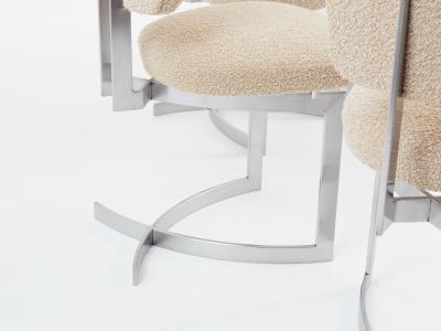 Paul Legeard Paul Legeard set of twelve chairs stainless steel wool boucl 1970