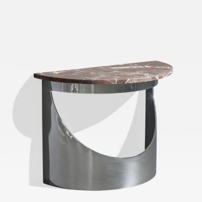 Paul M Jones Inc Console Table with Steel and Marble USA 1970s