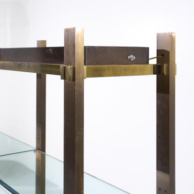 Paul M Jones Paul M Jones Mid Century Bronze Brass and Glass Double Illuminated tag re Shelf
