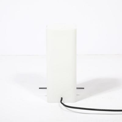 Paul Mayen Mid Century Milk Glass Column Lamp w Chrome Fittings by Paul Mayen for Habitat