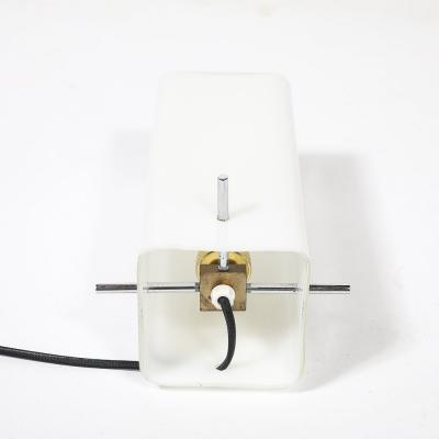 Paul Mayen Mid Century Milk Glass Column Lamp w Chrome Fittings by Paul Mayen for Habitat