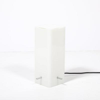 Paul Mayen Mid Century Milk Glass Column Lamp w Chrome Fittings by Paul Mayen for Habitat