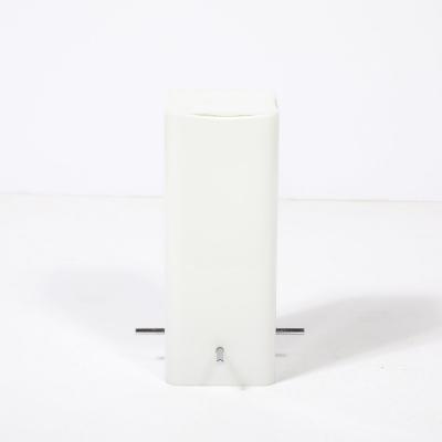 Paul Mayen Mid Century Milk Glass Column Lamp w Chrome Fittings by Paul Mayen for Habitat