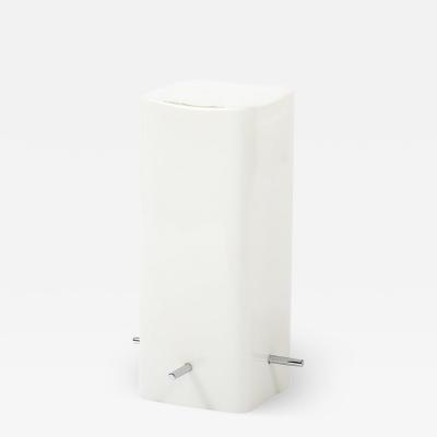Paul Mayen Mid Century Milk Glass Column Lamp w Chrome Fittings by Paul Mayen for Habitat