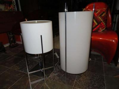 Paul Mayen Vintage Paul Mayen Habitat Chrome Lucite Cylinder Lamp Mid Century Modern