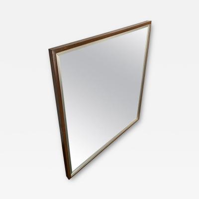 Paul McCobb 1950s Paul McCobb for Calvin Linear Group Wall Mirror Walnut Aluminum 34 x36 