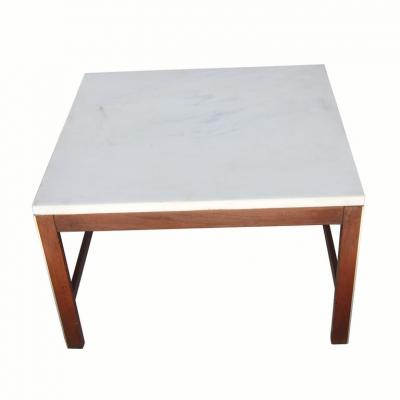 Paul McCobb 25 Paul McCobb for Calvin Walnut Brass and Marble Coffee Side Table
