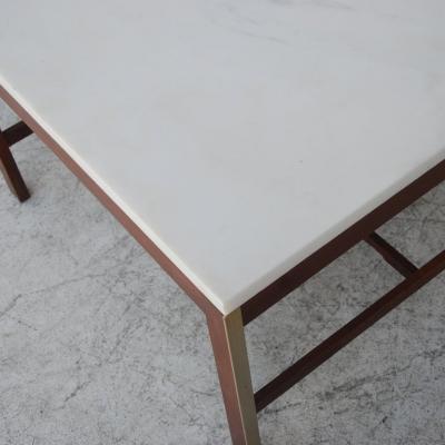 Paul McCobb 25 Paul McCobb for Calvin Walnut Brass and Marble Coffee Side Table