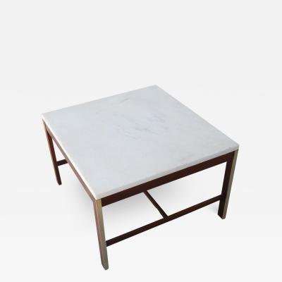 Paul McCobb 25 Paul McCobb for Calvin Walnut Brass and Marble Coffee Side Table