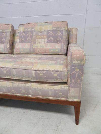 Paul McCobb Handsome Paul McCobb Style Walnut Three Seat Sofa Mid Century Modern