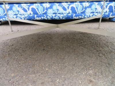Paul McCobb Large Paul McCobb Aluminum and Vitrolite Milk Glass Coffee Table Midcentury