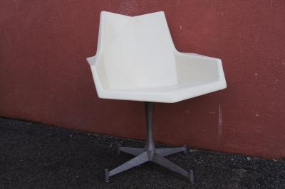 Paul McCobb Origami Armchair on Swiveling Pedestal Base by Paul McCobb for St John