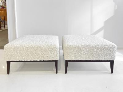 Paul McCobb PAIR OF MID CENTURY BOUCLE OTTOMANS