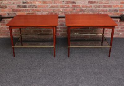 Paul McCobb Pair of Mahogany and Brass Connoisseur Collection Nightstands by Paul McCobb