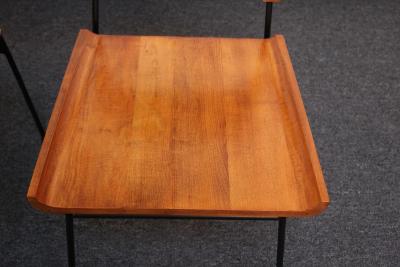 Paul McCobb Pair of Mid Century Modern Maple and Iron Shovel Chairs by Paul Mccobb