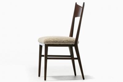 Paul McCobb Pair of Paul McCobb Midcentury Side Chairs with Walnut Frames and Boucl Seats