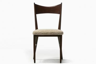 Paul McCobb Pair of Paul McCobb Midcentury Side Chairs with Walnut Frames and Boucl Seats