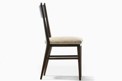 Paul McCobb Pair of Paul McCobb Midcentury Side Chairs with Walnut Frames and Boucl Seats