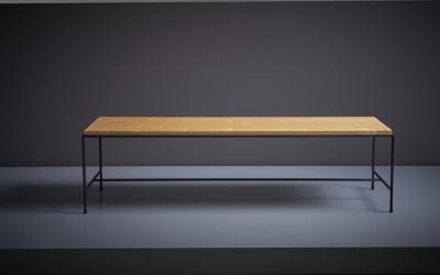 Paul McCobb Paul Cobb Coffee Planner Table in Black Iron and Solid Maple Top by Winchendon