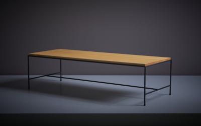 Paul McCobb Paul Cobb Coffee Planner Table in Black Iron and Solid Maple Top by Winchendon