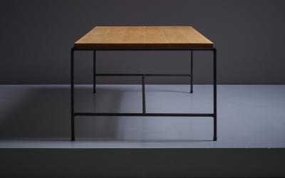 Paul McCobb Paul Cobb Coffee Planner Table in Black Iron and Solid Maple Top by Winchendon