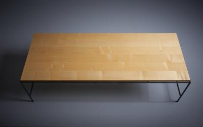 Paul McCobb Paul Cobb Coffee Planner Table in Black Iron and Solid Maple Top by Winchendon