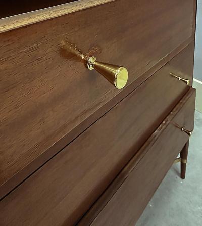 Paul McCobb Paul McCobb Calvin Mid century 5 Drawer Chest Brass Stretcher Labeled
