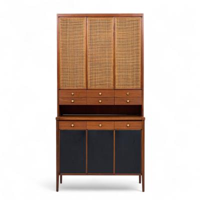 Paul McCobb Paul McCobb Connoisseur Collection Mahogany and Cane Secretary Bar Cabinet