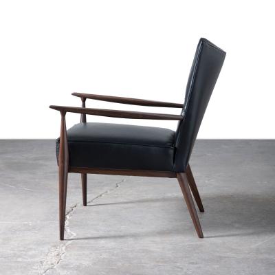 Paul McCobb Paul McCobb Directional Lounge Chairs by Custom Craft 1950s in Black Leather