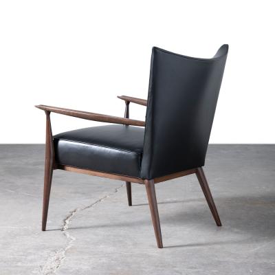 Paul McCobb Paul McCobb Directional Lounge Chairs by Custom Craft 1950s in Black Leather