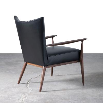 Paul McCobb Paul McCobb Directional Lounge Chairs by Custom Craft 1950s in Black Leather