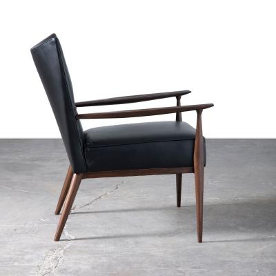Paul McCobb Paul McCobb Directional Lounge Chairs by Custom Craft 1950s in Black Leather